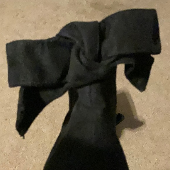Boots with a bow.  Classy. Suede boots. 3” heel. 7. 1/2” tall - Picture 3 of 5